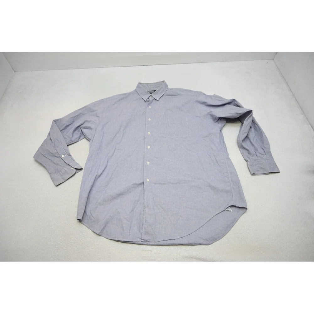 Polo Ralph Lauren Button Down Men XL Blue Plaid Marlowe Cotton Long Sleeve